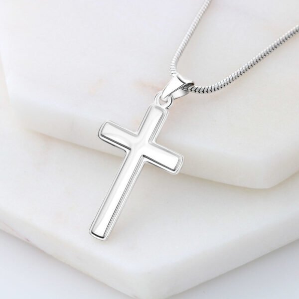 To My Boyfriend Personalized Cross Necklace Snake Chain Style - Beautiful melody of life #e214b - Image 3