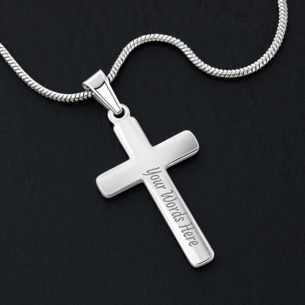To My Husband Personalized Cross Necklace Snake Chain Style - Beautiful melody of life #e212b - Image 3