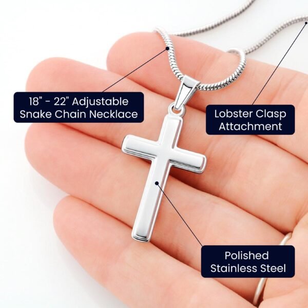 To My Boyfriend Personalized Cross Necklace Snake Chain Style - Beautiful melody of life #e214b - Image 13