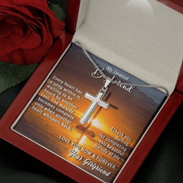 To My Boyfriend Personalized Cross Necklace Snake Chain Style - Beautiful melody of life #e214b - Image 12