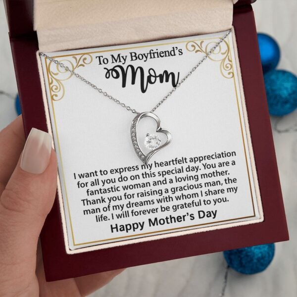 Gift For Boyfriend's Mom - To My Boyfriend's Mom Necklace, Mother's Day Birthday Ideas, Forever Love Jewelry Message Card For BF's Mother #e262 - Image 24