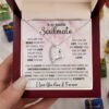 Soulmate Necklace Gift For Wife Girlfriend Valentine's Day Birthday Anniversary Christmas Presnet Love Quote Message Card Forever Love Pendant Jewelry Gifts For Her