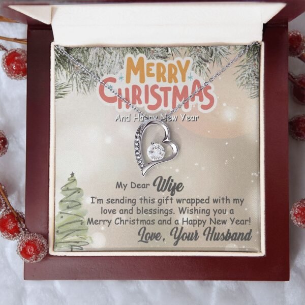 Personalized To My Wife Forever Love Necklace From Husband- Merry Christmas gift wrapped with my love #e201 - Image 9