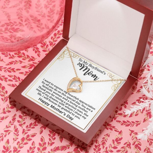 Gift For Boyfriend's Mom - To My Boyfriend's Mom Necklace, Mother's Day Birthday Ideas, Forever Love Jewelry Message Card For BF's Mother #e262 - Image 28