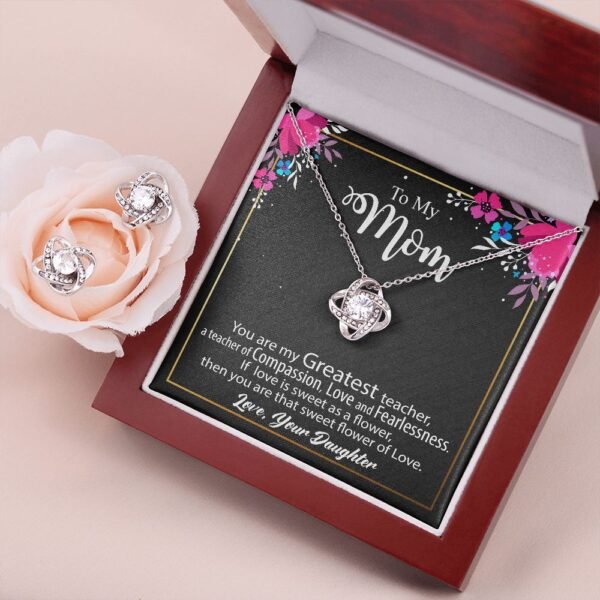 To My Mom Gift - Love Knot Earrings & Necklace Set #e131 - Image 5