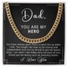 Best Gift Ideas For Father: Men K Gold Cuban Link Chain Necklace Gift For Dad, Father's Day Birthday Christmas Papa Gift Idea Message Card Jewelry From Daughter And Son