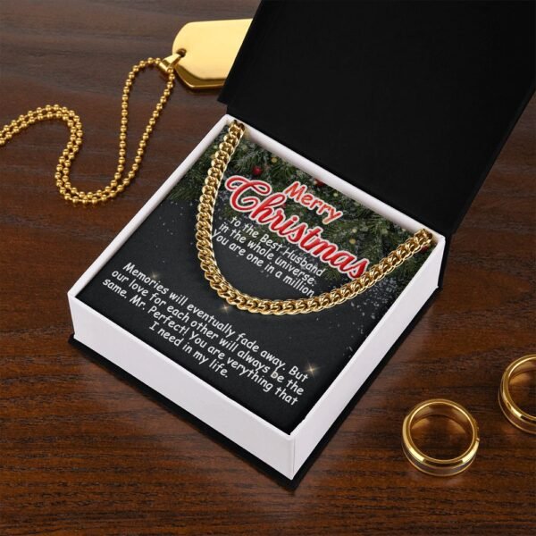 Personalized To My Husband Cuban Link Chain 5mm Necklace - Merry Christmas #e191 - Image 8