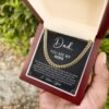Best Gift Ideas For Father: Men K Gold Cuban Link Chain Necklace Gift For Dad, Father's Day Birthday Christmas Papa Gift Idea Message Card Jewelry From Daughter And Son