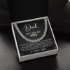 Best Gift Ideas For Father: Men K Gold Cuban Link Chain Necklace Gift For Dad, Father's Day Birthday Christmas Papa Gift Idea Message Card Jewelry From Daughter And Son