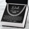 Best Gift Ideas For Father: Men K Gold Cuban Link Chain Necklace Gift For Dad, Father's Day Birthday Christmas Papa Gift Idea Message Card Jewelry From Daughter And Son