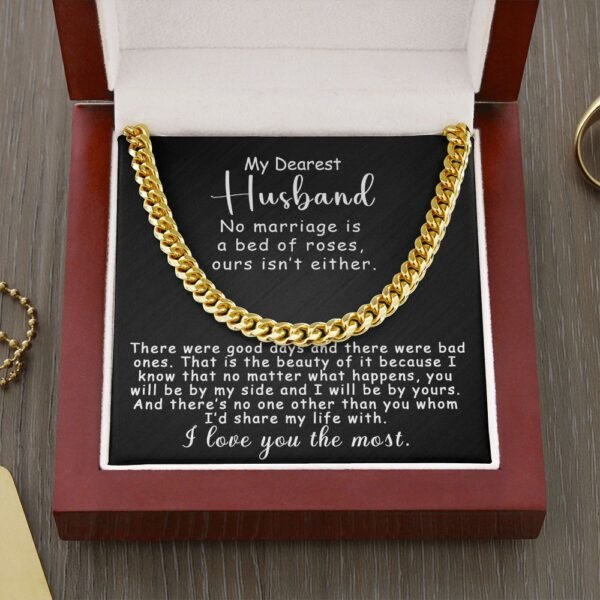Personalized To My Husband Cuban Link Chain 5mm Necklace - No marriage is a bed of roses #e190 - Image 14