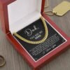 Best Gift Ideas For Father: Men K Gold Cuban Link Chain Necklace Gift For Dad, Father's Day Birthday Christmas Papa Gift Idea Message Card Jewelry From Daughter And Son