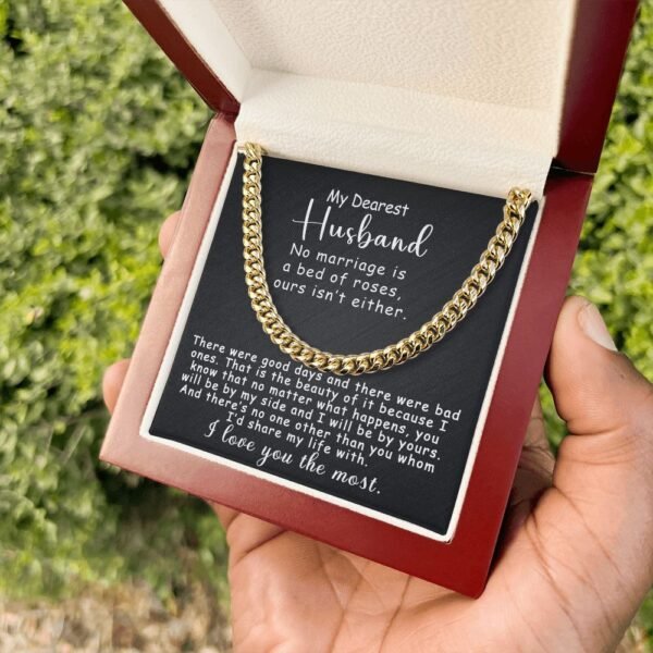 Personalized To My Husband Cuban Link Chain 5mm Necklace - No marriage is a bed of roses #e190 - Image 10
