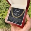 Best Gift Ideas For Father: Men K Gold Cuban Link Chain Necklace Gift For Dad, Father's Day Birthday Christmas Papa Gift Idea Message Card Jewelry From Daughter And Son