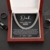 Best Gift Ideas For Father: Men K Gold Cuban Link Chain Necklace Gift For Dad, Father's Day Birthday Christmas Papa Gift Idea Message Card Jewelry From Daughter And Son