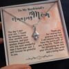 Gifts for Boyfriend's Mom: To My Boyfriend's Mom Necklace, Mother's Day & Birthday Ideas, Message Card Alluring Beauty Present For BF’s Mother. Matched with a thoughtful message card.