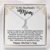 Gifts for Boyfriend's Mom: To My Boyfriend’s Mom Necklace, a perfect necklace for a meaningful Mother's Day or birthday present for your boyfriend's mom. Matched with a thoughtful message card.