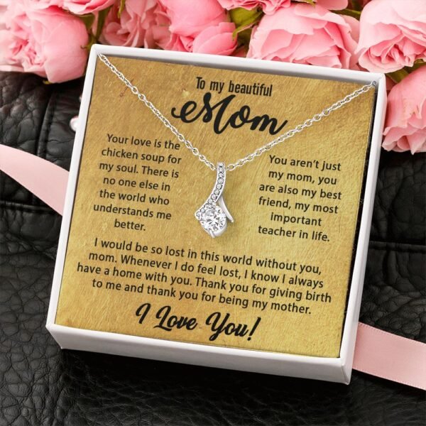 Mom Gifts - Mother's Day Gift Ideas For Women, To My Mom Necklace Form Daughter & Son, Best Birthday Christmas Valentines Day For New Mothers, Message Card Jewelry Pendants #e237 - Image 9