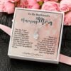 Gifts for Boyfriend's Mom: To My Boyfriend's Mom Necklace, Mother's Day & Birthday Ideas, Message Card Alluring Beauty Present For BF’s Mother. Matched with a thoughtful message card.