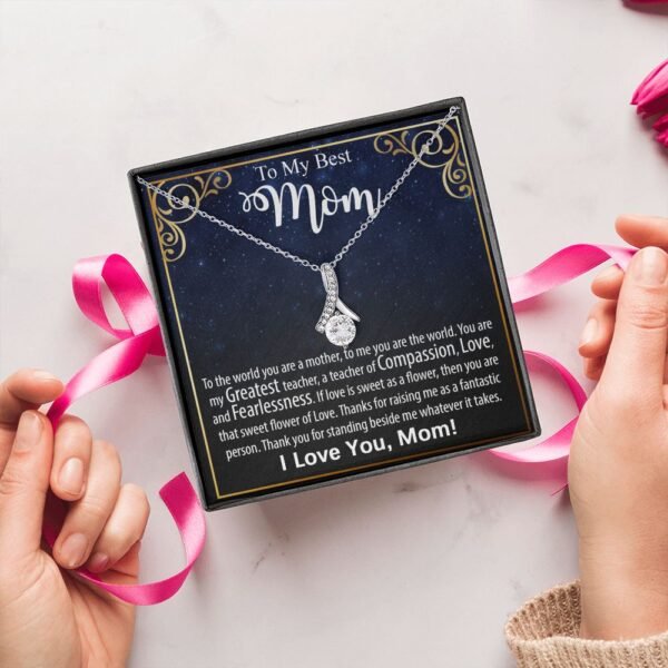 Necklace For Mom: To My Mom Presents, Mother's Day Birthday Gift Ideas From Daughter & Son, Message Card Alluring Beauty Pendant Jewelry #e240 - Image 7