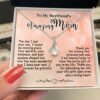 Gifts for Boyfriend's Mom: To My Boyfriend's Mom Necklace, Mother's Day & Birthday Ideas, Message Card Alluring Beauty Present For BF’s Mother. Matched with a thoughtful message card.