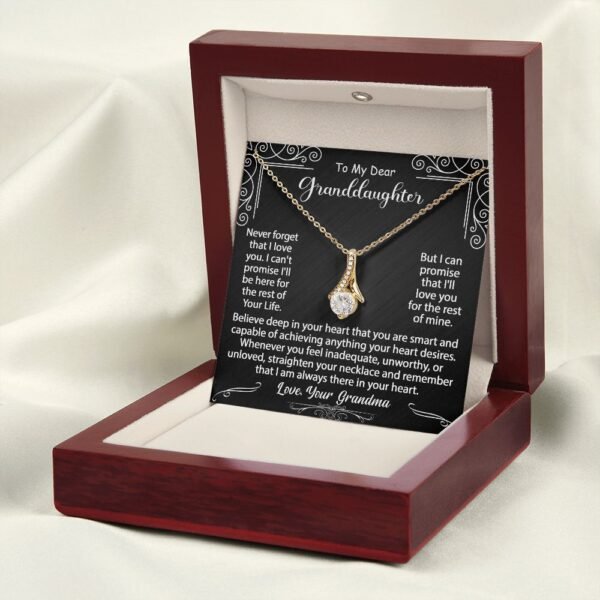 To My Granddaughter Necklace Gift - Believe deep in your heart - Alluring Beauty  #e72c - Image 7