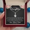 To Our Daughter, Love Mom & Dad – Alluring Beauty Necklace with a heartfelt message card is the best gift for your beloved daughter on her birthday, graduation, wedding, Christmas, and more.