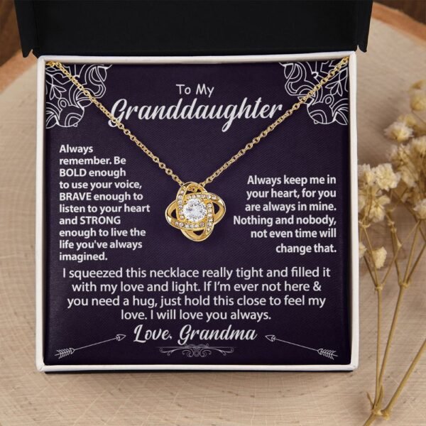 To My Granddaughter Necklace Gift - Be Bold - Love Knot #e158 - Image 8