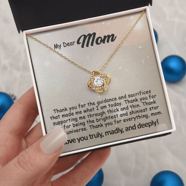 To My Mom Necklace, Mother's Day Birthday Gift Ideas From Daughter & Son, Poem Message Card Love Knot Pendant Jewelry Presents For Her #e242b - Image 11