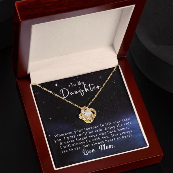 To My Daughter Love Knot Necklace Gift From Mom - Always heart to heart #e40 - Image 9