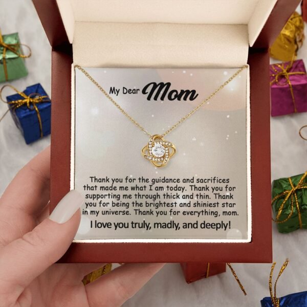 To My Mom Necklace, Mother's Day Birthday Gift Ideas From Daughter & Son, Poem Message Card Love Knot Pendant Jewelry Presents For Her #e242b - Image 16