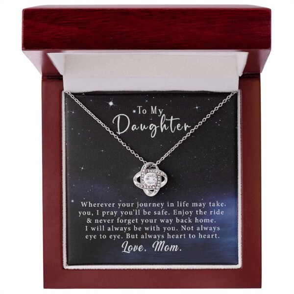 To My Daughter Love Knot Necklace Gift From Mom - Always heart to heart #e40 - Image 8