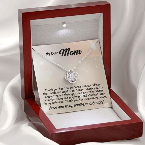 To My Mom Necklace, Mother's Day Birthday Gift Ideas From Daughter & Son, Poem Message Card Love Knot Pendant Jewelry Presents For Her #e242b - Image 15
