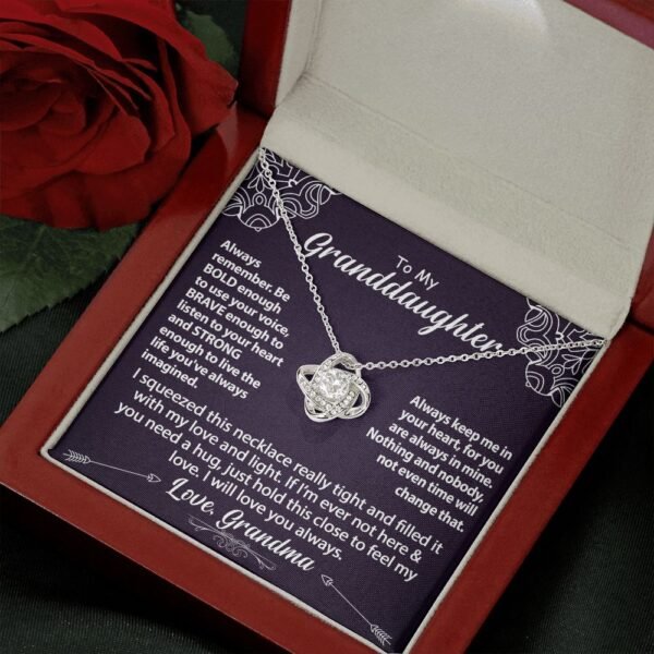 To My Granddaughter Necklace Gift - Be Bold - Love Knot #e158 - Image 9