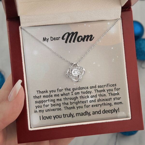 To My Mom Necklace, Mother's Day Birthday Gift Ideas From Daughter & Son, Poem Message Card Love Knot Pendant Jewelry Presents For Her #e242b - Image 12