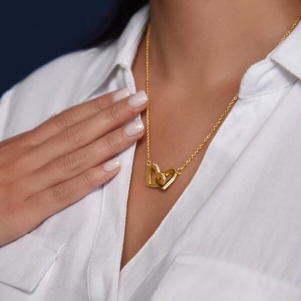 To My Granddaughter Necklace Gift From Grandma, Graduation Birthday Gift Inspirational Message Card Necklace - Interlocking Hearts #e72a - Image 4