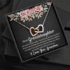 To My Granddaughter Necklace Gift - Interlocking Hearts - Jewelry Inns
