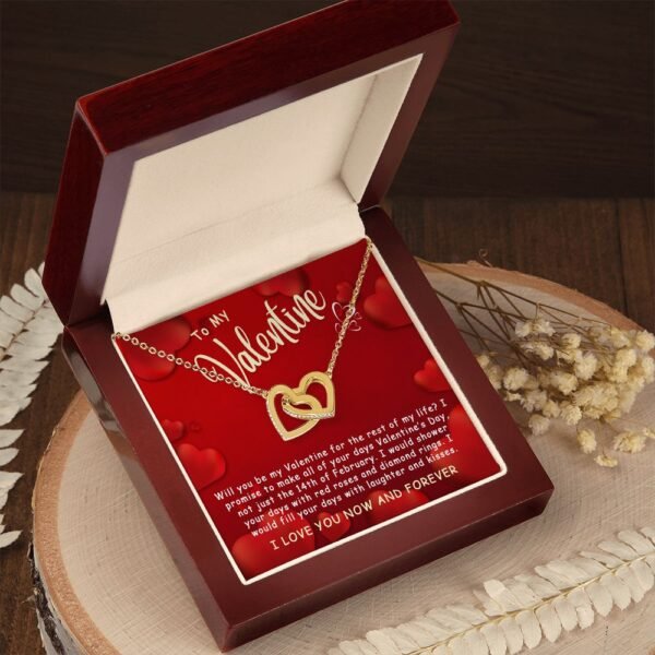 Best Gifts For Her - To My Valentine Necklace - By my Valentine for the rest of my life - Interlocking Hearts #e224 - Image 7