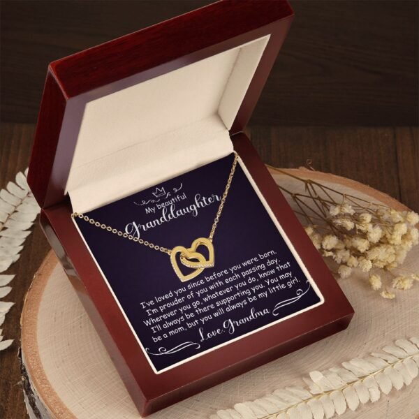 To My Granddaughter - I've loved you since before you were born - Interlocking Heart Necklace #e65 - Image 9