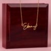 The Best Gift Idea For Mom: Personalized Signature Style Name Necklace - Unique To My Mom Birthday, Mother’s Day, Valentine’s Day, Christmas Gift Ideas, Poem Message Card Pendant Jewelry For Her, is the perfect gift to delight your mother.