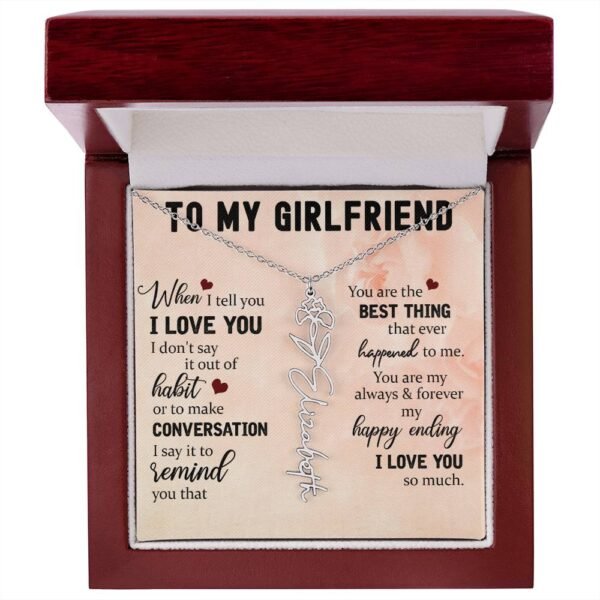 Custom Flower Name Necklace For Girlfriend #e322 - Image 26