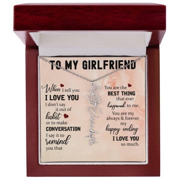 Custom Flower Name Necklace For Girlfriend #e322 - Image 29