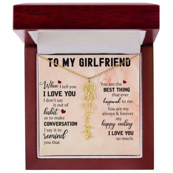 Custom Flower Name Necklace For Girlfriend #e322 - Image 42