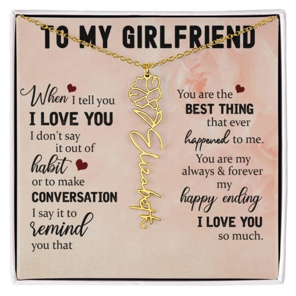 Custom Flower Name Necklace For Girlfriend #e322 - Image 21