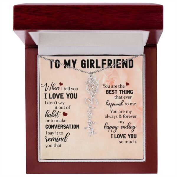 Custom Flower Name Necklace For Girlfriend #e322 - Image 36