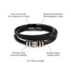 Men's Leather Bracelet - Custom Message Card Jewelry - Jewelry Inns