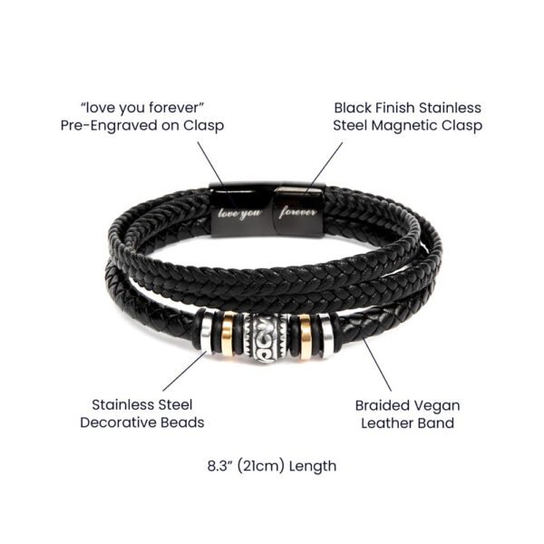 Men's Leather Bracelet - Custom Message Card Jewelry - Jewelry Inns