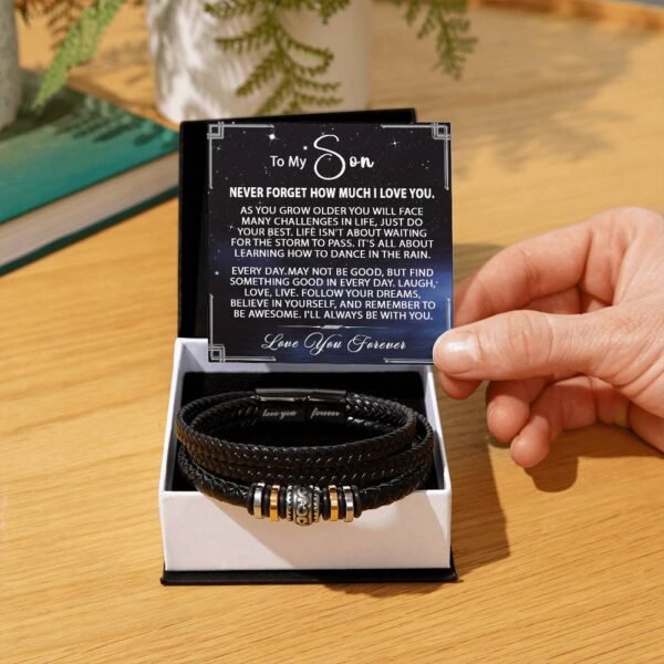 Love You Forever Mens Bracelet Gift For Son #e293 - Image 11