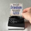 Cross Leather Bracelet - Custom Message Card Jewelry - Jewelry Inns