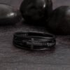 Cross Leather Bracelet - Custom Message Card Jewelry - Jewelry Inns